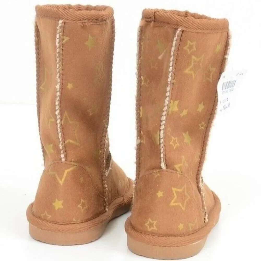 Airwalk Cognac Girls' Emma Star Cozy‎ Toddler Shearling Boot Size 6 Warm Winter